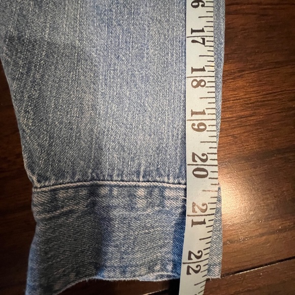 Vintage Christopher & Banks Embroidered Denim Snowman Button-up Shirt, Size Med - Picture 12 of 14